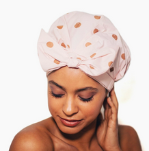 Load image into Gallery viewer, Luxe Shower Cap - Blush Dot