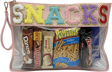 Load image into Gallery viewer, Glitter Varsity Letter Clear Zipper Pouch - Extra Large