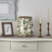 Load image into Gallery viewer, 10” Tuscan Ceramic Green Scroll Planter