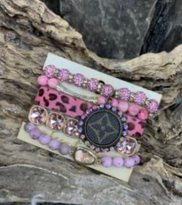 Rose Upcycled Louis Vuitton Stack Bracelet – lucymaesboutique