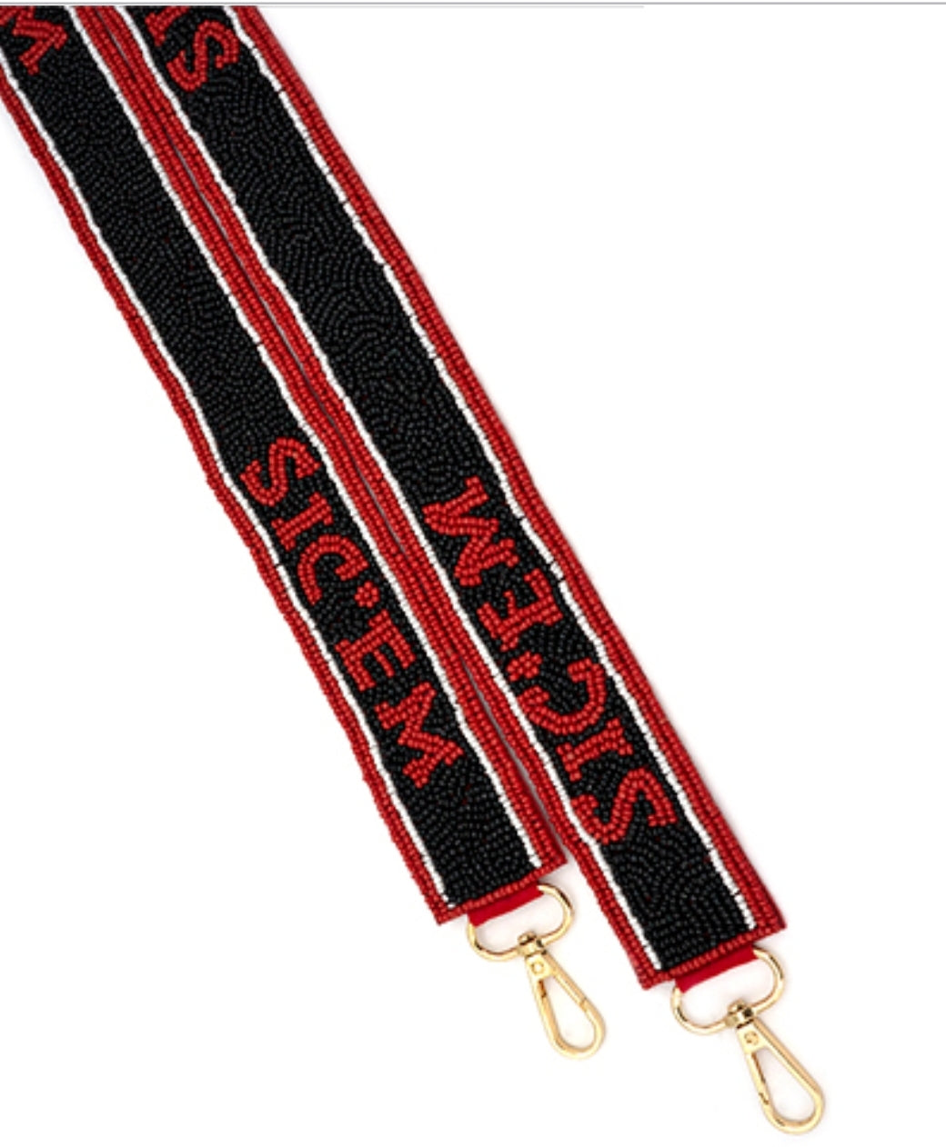 Black Red Striped Clutch Purse | Twine and Love  Red and Black Striped Beaded Crossbody Strap RED display picture 1