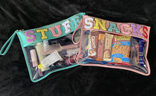 Load image into Gallery viewer, Glitter Varsity Letter Clear Zipper Pouch - Extra Large