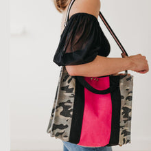 Load image into Gallery viewer, Canvas Tote Bag -Camo/Pink