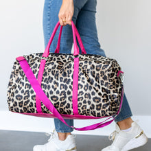 Load image into Gallery viewer, Travel Duffle Bag - Leopard/Pink