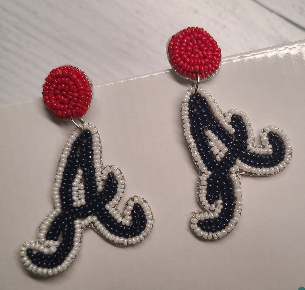 Baseball Earrings - Atlanta Braves
