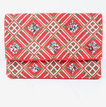 Load image into Gallery viewer, Holiday Christmas Plaid Beaded and Sequin Crossbody in Red, White, and Green
