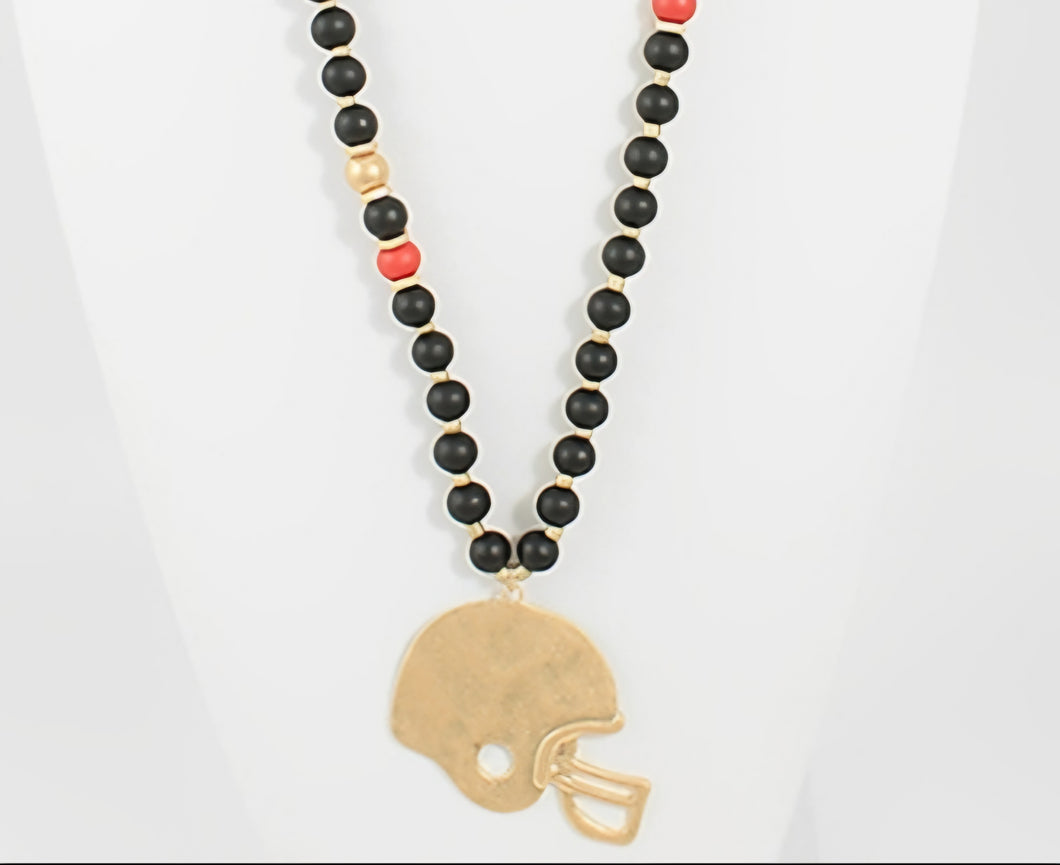 Gameday Necklaces - Helmet Red/Black