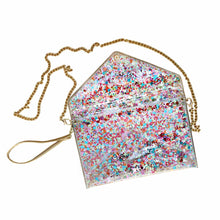 Load image into Gallery viewer, CONVERTIBLE CONFETTI ENVELOPE CLUTCH
