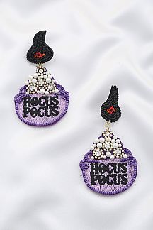 Hocus Pocus Bead Drop Earrings - Purple