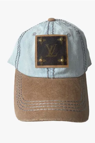 Upcycled LV Hat Band & Hat Set - ShopperBoard
