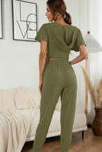 Load image into Gallery viewer, Chic Cropped Wrap Top And Long Pant Set
