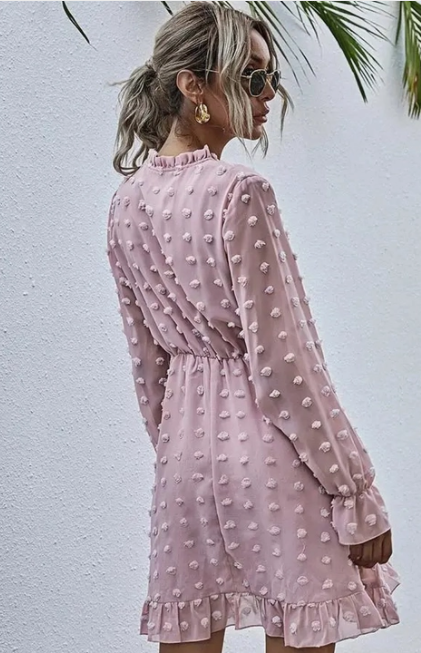 swiss dot long sleeve dress Swiss Dot Long Sleeve Dress – Pink Magnolia Boutique LLC