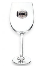 Load image into Gallery viewer, Football Jeweled Stemmed Wine Glass
