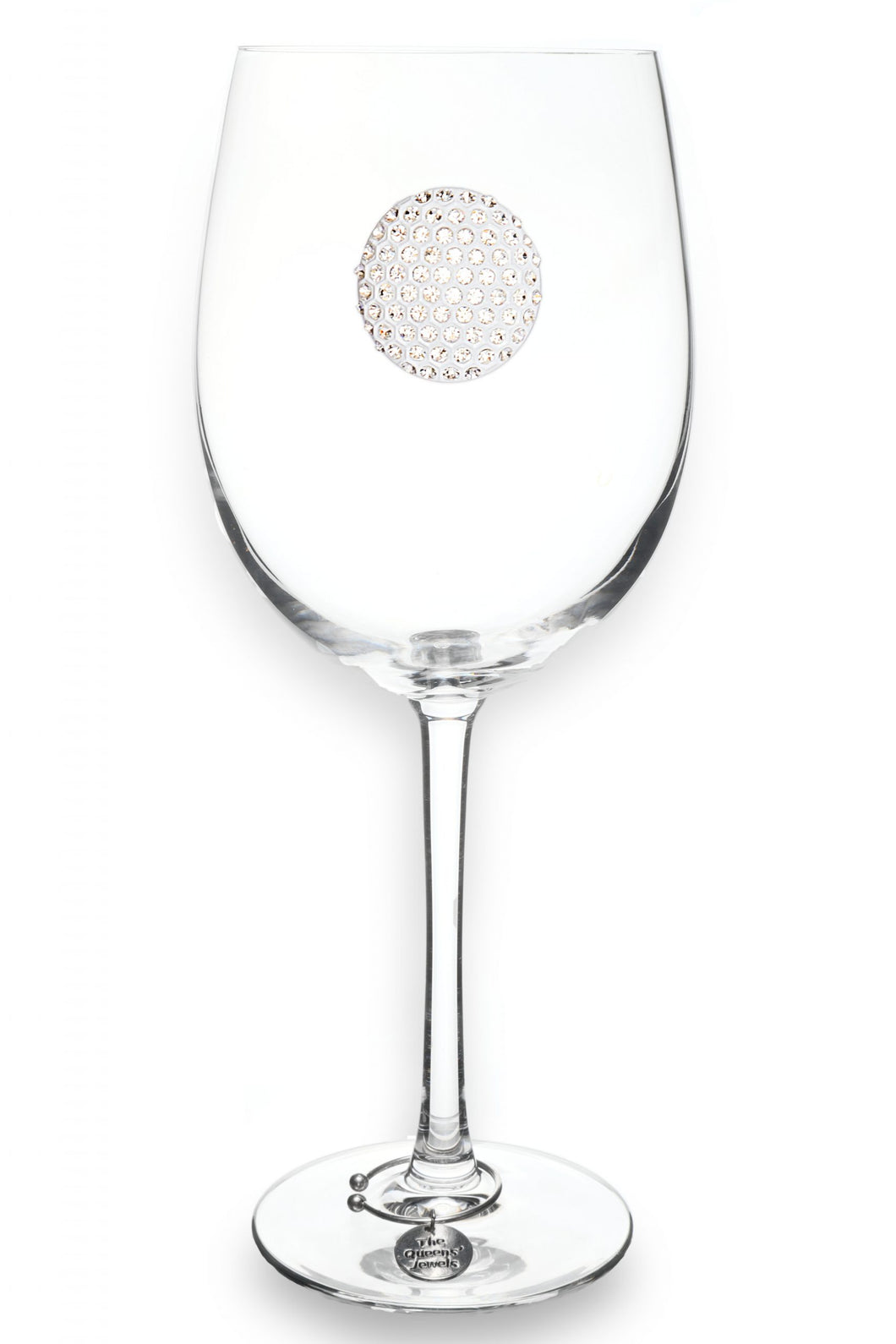 Golf Ball Jeweled Stemmed Wine Glass