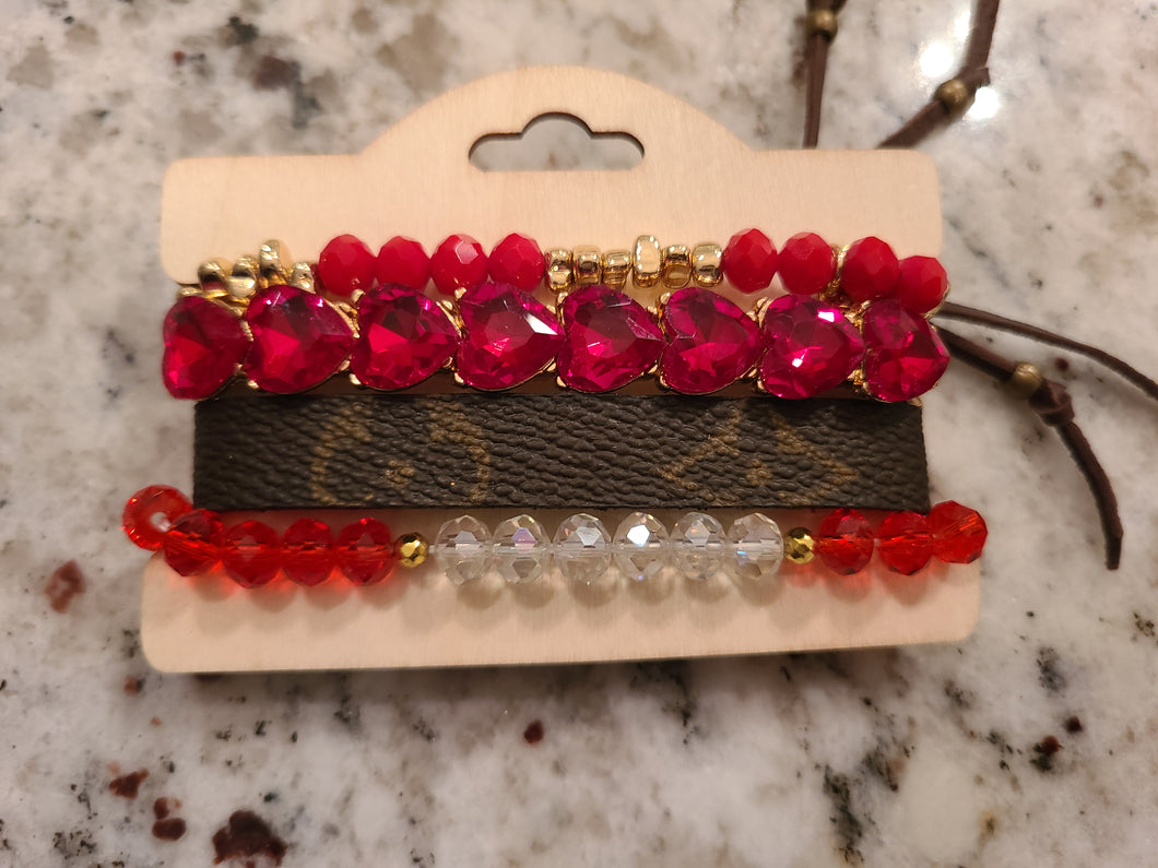 UpCycled LV Bracelet Sweetheart Red – Pink Magnolia Boutique LLC