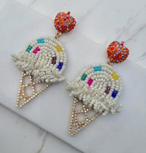 Load image into Gallery viewer, Luxury Beaded Earrings -  Ice Cream Cones
