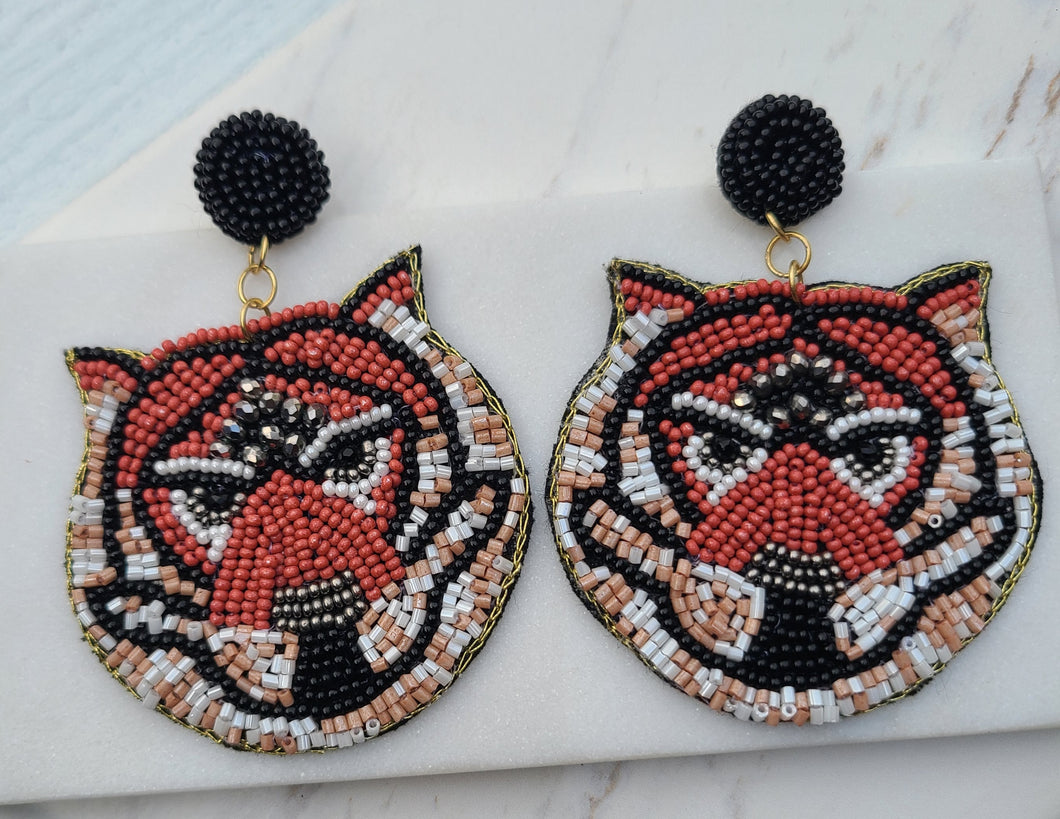 Luxury Beaded Earrings -  Tigers