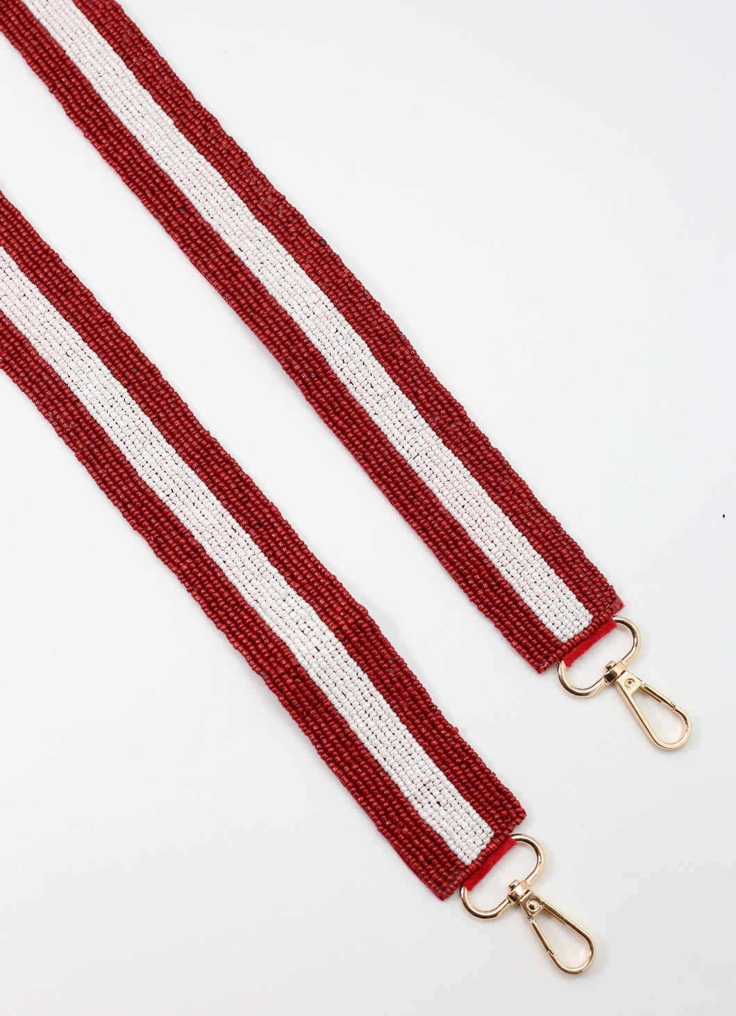 Striped Beaded Crossbody Strap CRIMSON