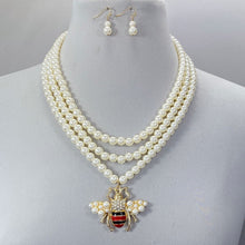 Load image into Gallery viewer, Queen Bee Triple Strand Necklace
