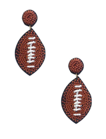 Luxury Beaded Earrings -  Footballs