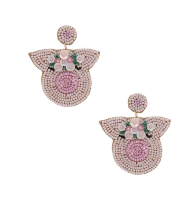 Luxury Beaded Earrings -  Little Piglets