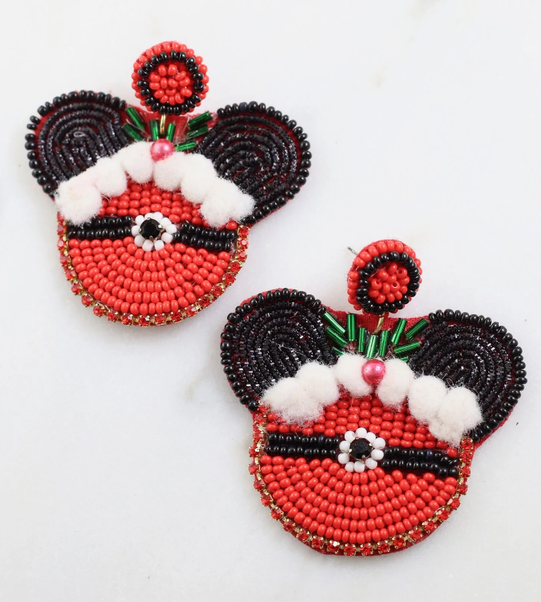 Mickey Christmas  Santa Earrings