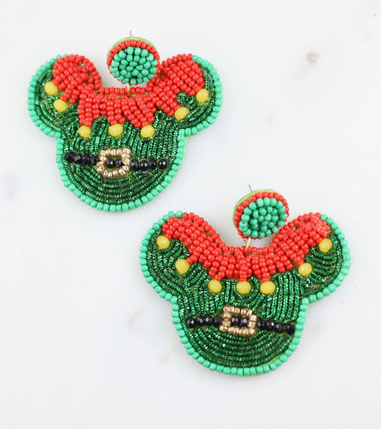 Mickey Christmas  Elf Earrings