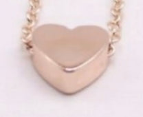 Mini Heart Necklace : available in silver, gold, and rose gold.