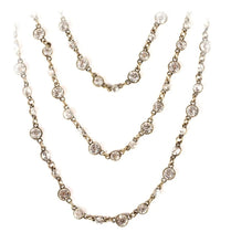 Load image into Gallery viewer, Three Tiered Crystal Necklace - Antique Gold

