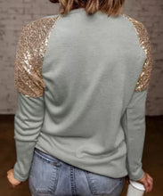 Load image into Gallery viewer, Gray Long Sleeve Shirt with Sequins
