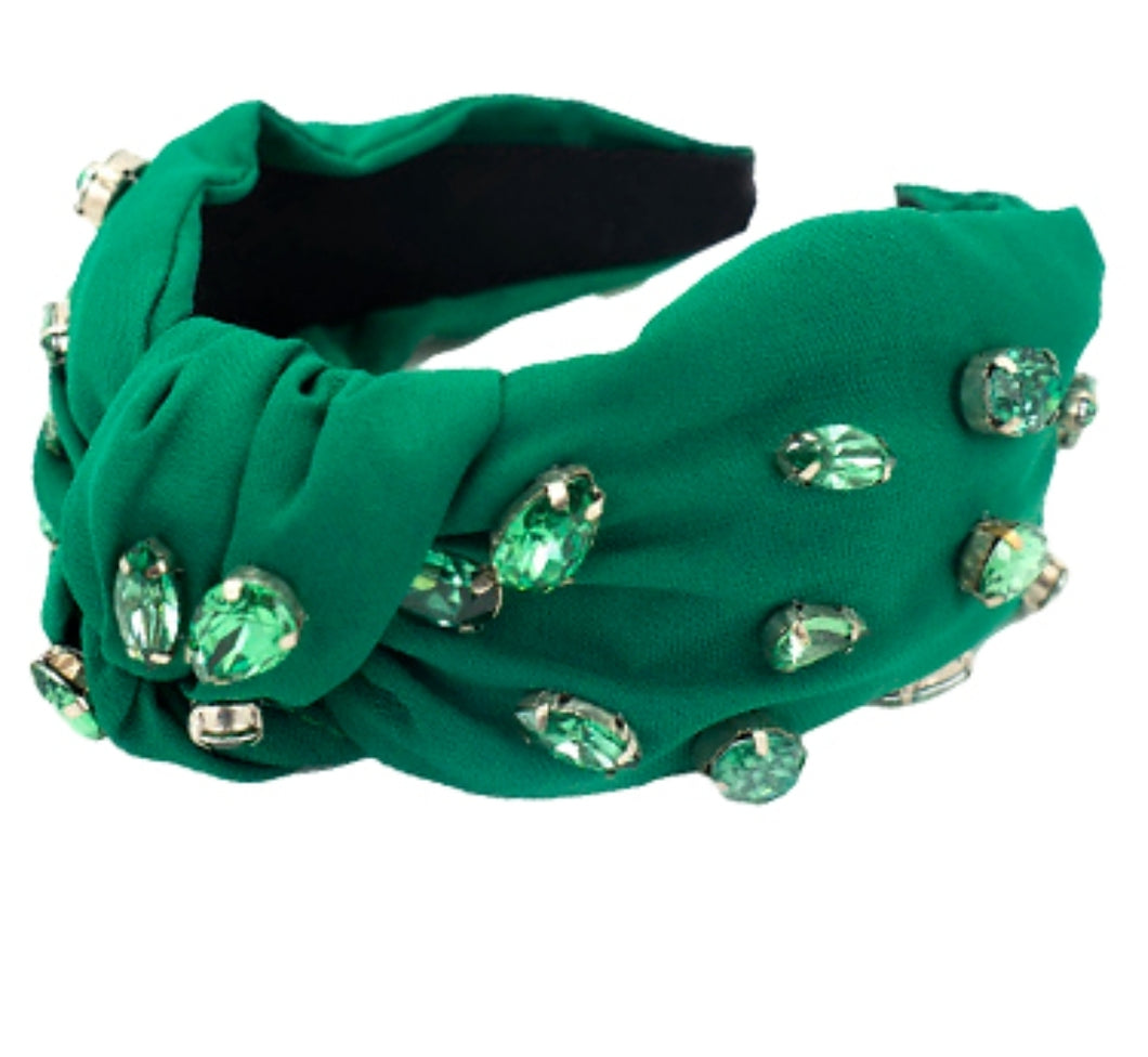 Hand Beaded Headband - Green