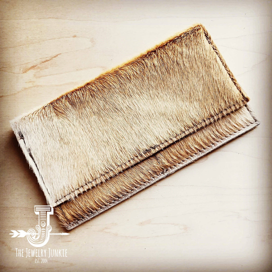 Hair-on-hide Leather Wallet-Light Brindle