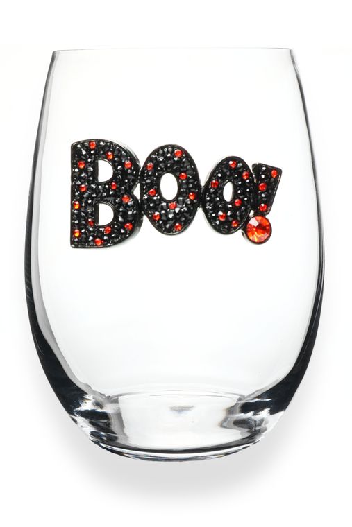 Boo Halloween Stemless Wine Glass