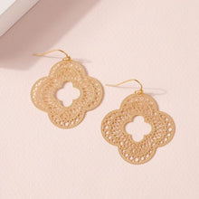 Load image into Gallery viewer, Clover Cut Out Brass Earrings - Gold
