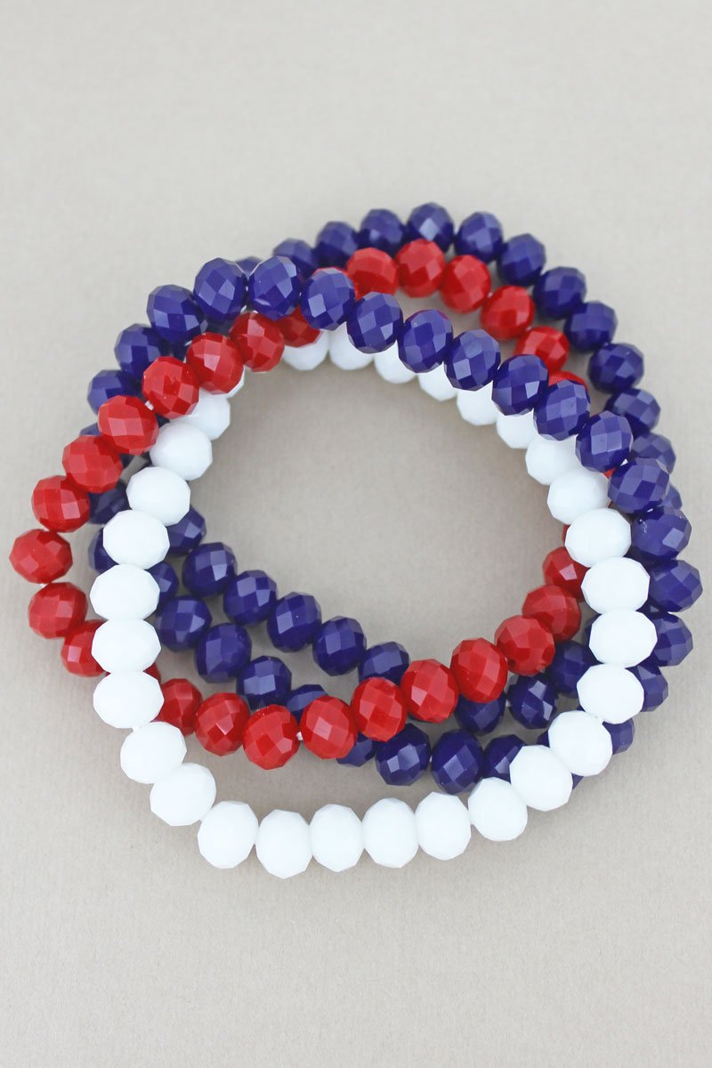 Red, White, and Blue Bracelet Set